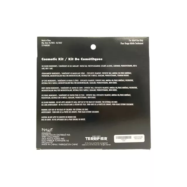 Terrifier -  Makeup Kit at Spencer's