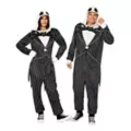 Adult Jack Skellington Hooded Plush Jumpsuit Costume -  The Nightmare Before Christmas at Spencer's