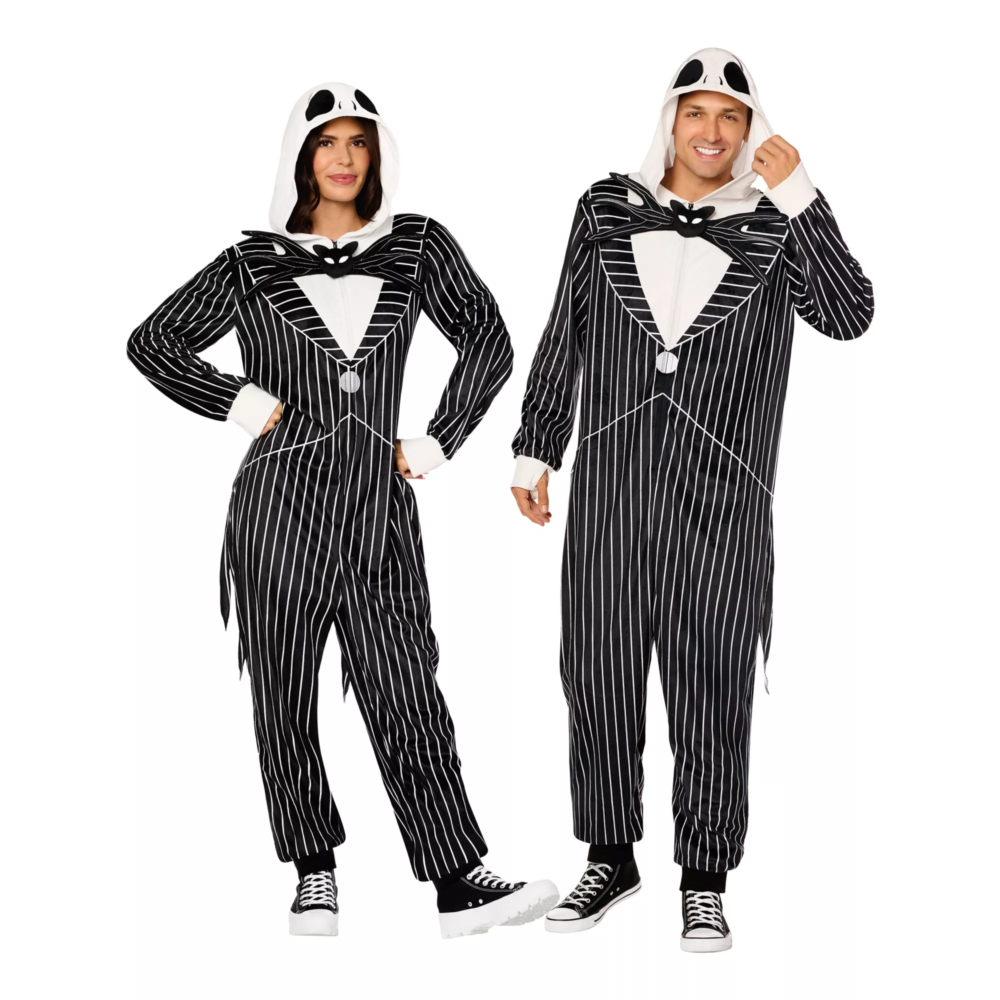 Adult Jack Skellington Hooded Plush Jumpsuit Costume -  The Nightmare Before Christmas at Spencer's