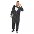 Adult Jack Skellington Hooded Plush Jumpsuit Costume -  The Nightmare Before Christmas at Spencer's