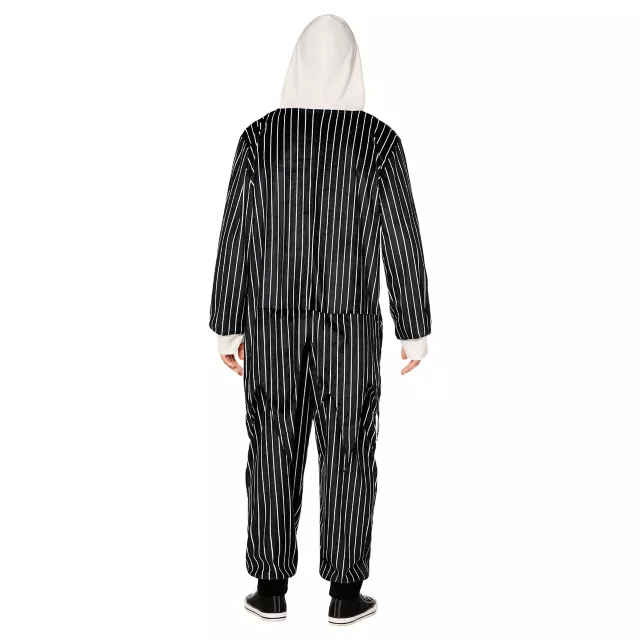 Adult Jack Skellington Hooded Plush Jumpsuit Costume -  The Nightmare Before Christmas at Spencer's