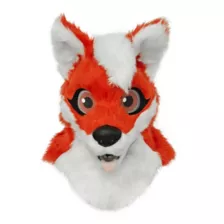 Orange Fox Furry Head Full Mask at Spirit Halloween
