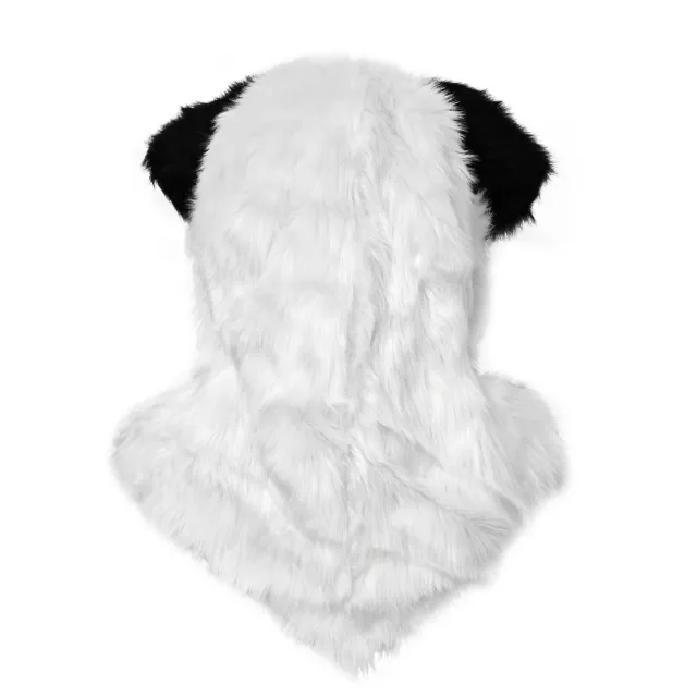 Black and White Dog Furry Head Full Mask at Spirit Halloween