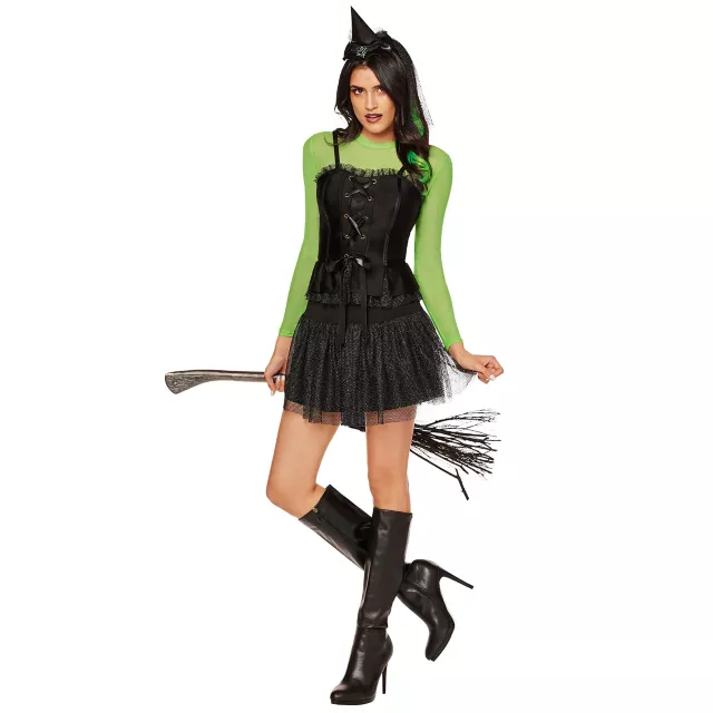 green emerald velvet dress Gothic Green Witch Halloween Costume