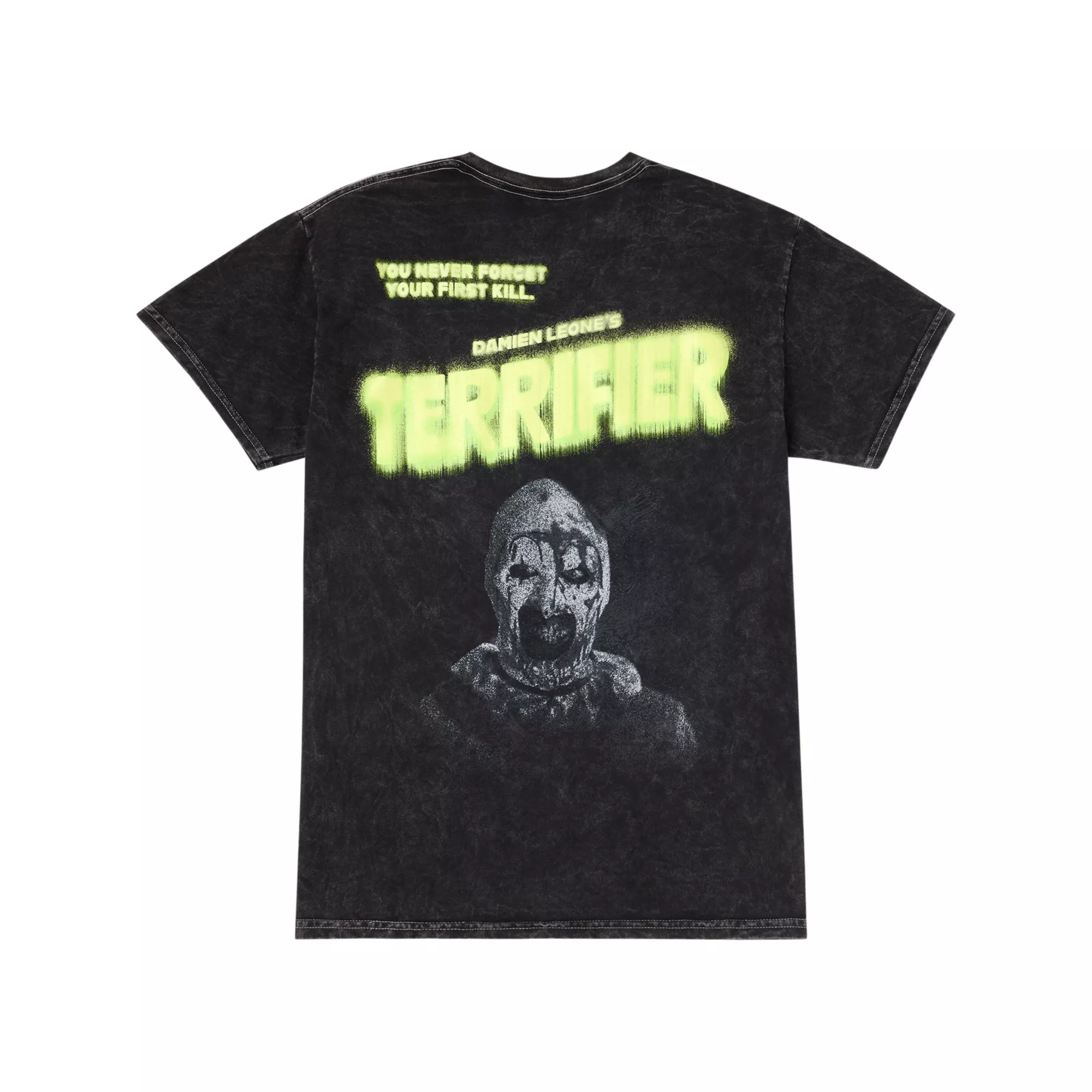 Terrifier x Bloody Disgusting Art the Clown Neon T Shirt at Spirit Halloween