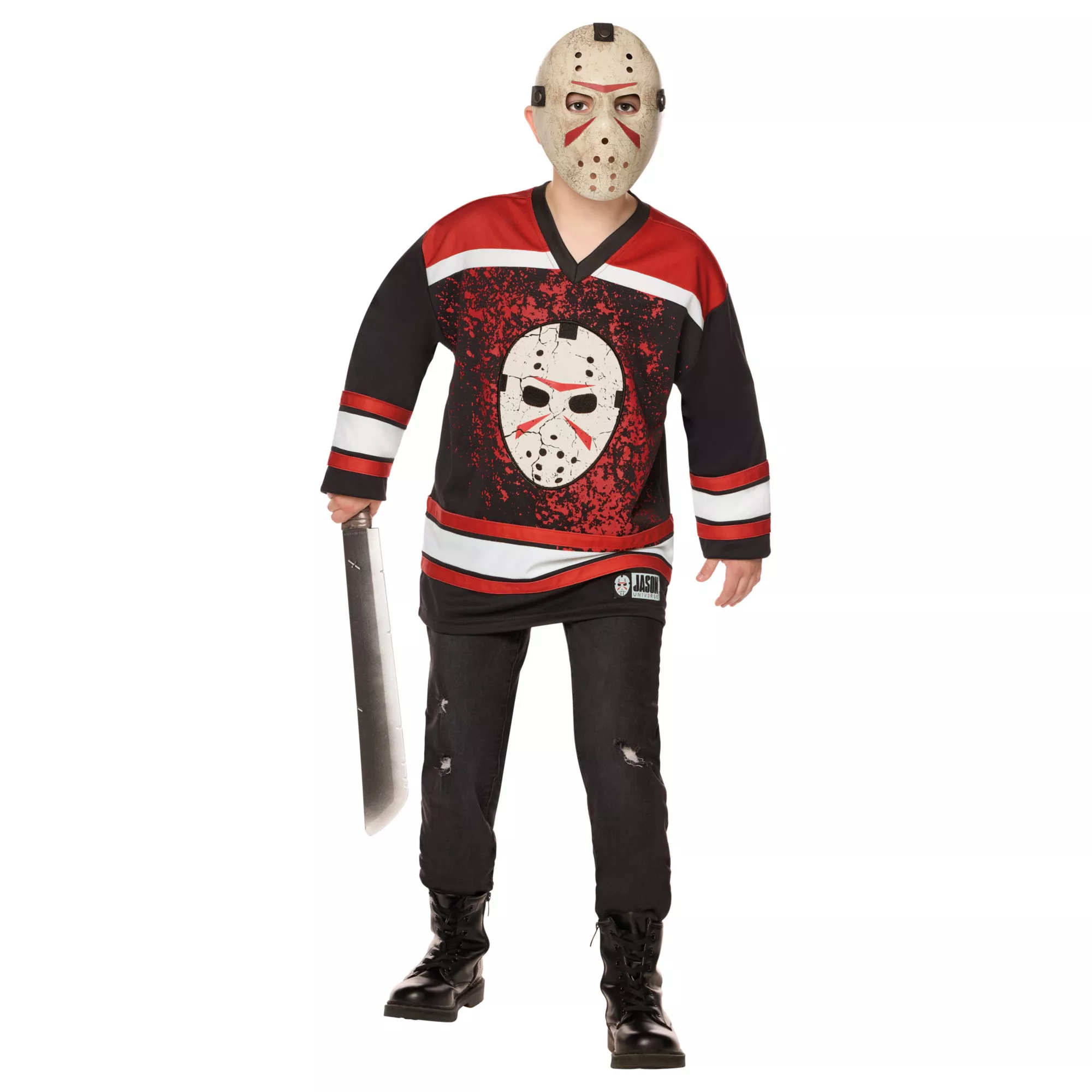 Kids Jason Voorhees Jersey and Mask Costume Kit - Friday the 13th at Spirit Halloween