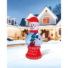 10 Ft Light-Up Snow Much Fun Globe Inflatable Decoration at Spirit Halloween