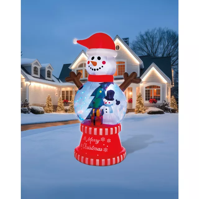 10 Ft Light-Up Snow Much Fun Globe Inflatable Decoration at Spirit Halloween