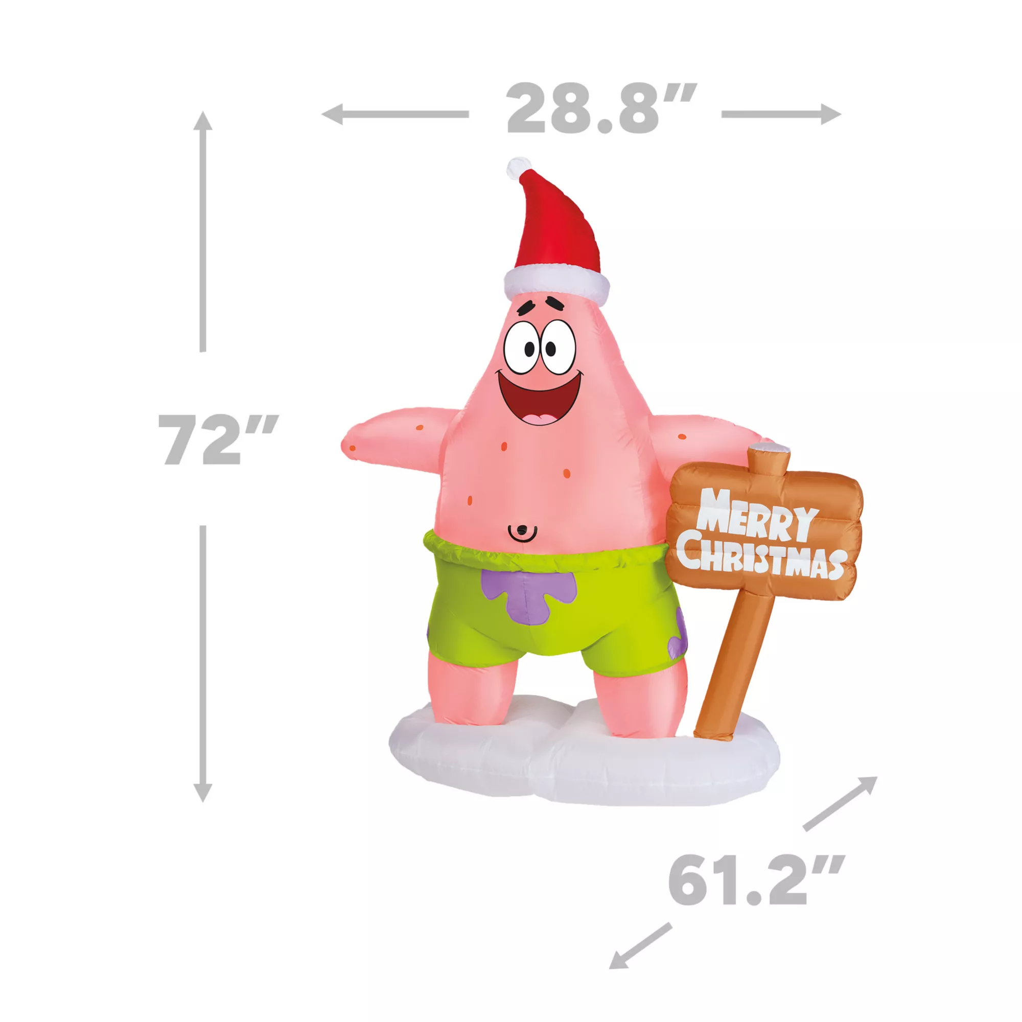 6 Ft Light-Up Patrick Star Christmas Inflatable Decoration – SpongeBob SquarePants at Spirit Halloween