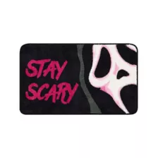 Ghost Face -  Stay Scary Pink Bath Mat at Spencer's