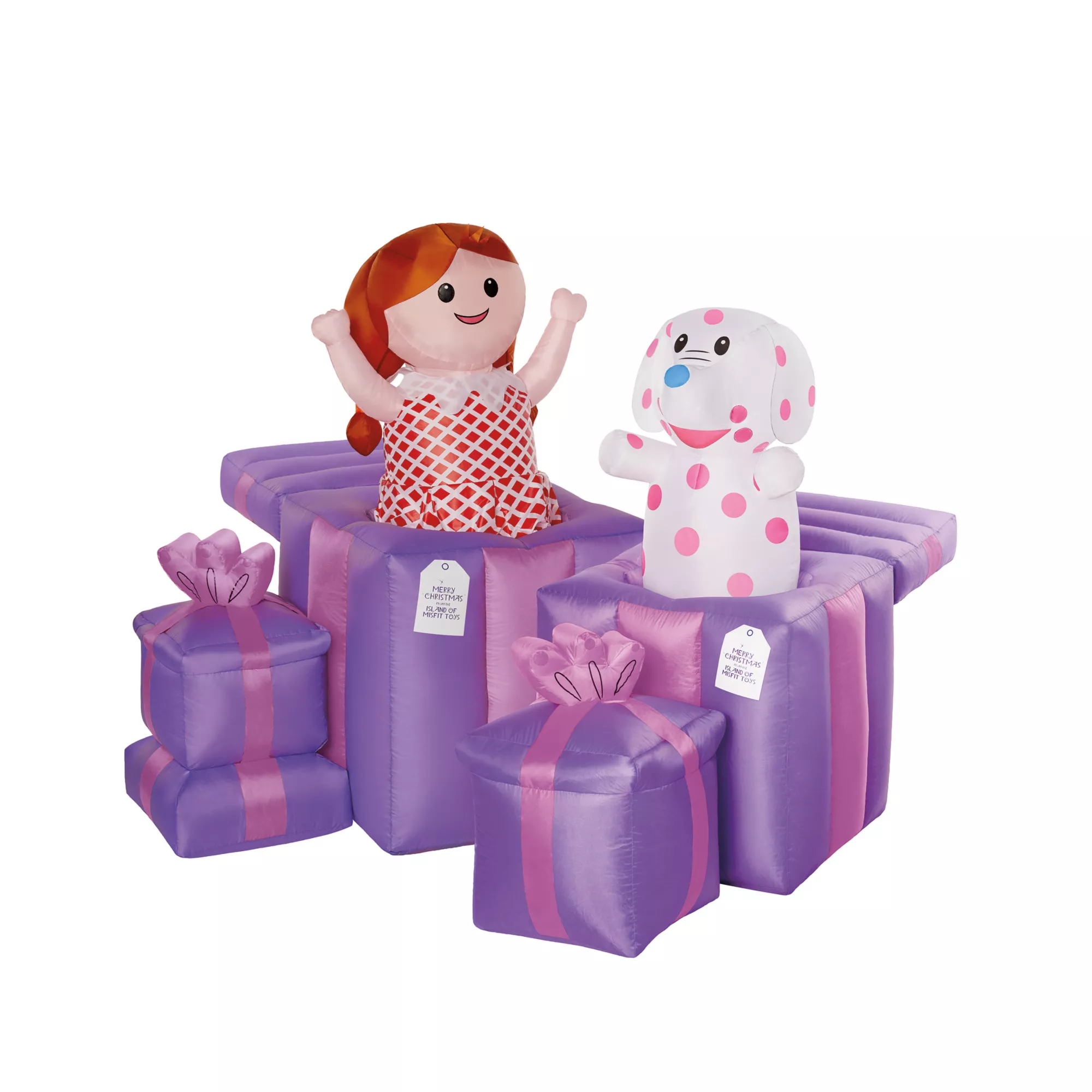 4 Ft 2 In Light-Up Misfit Doll & Misfit Elephant Animated Inflatable Decoration - Rudolph the Red-Nosed Reindeer at Spirit Halloween