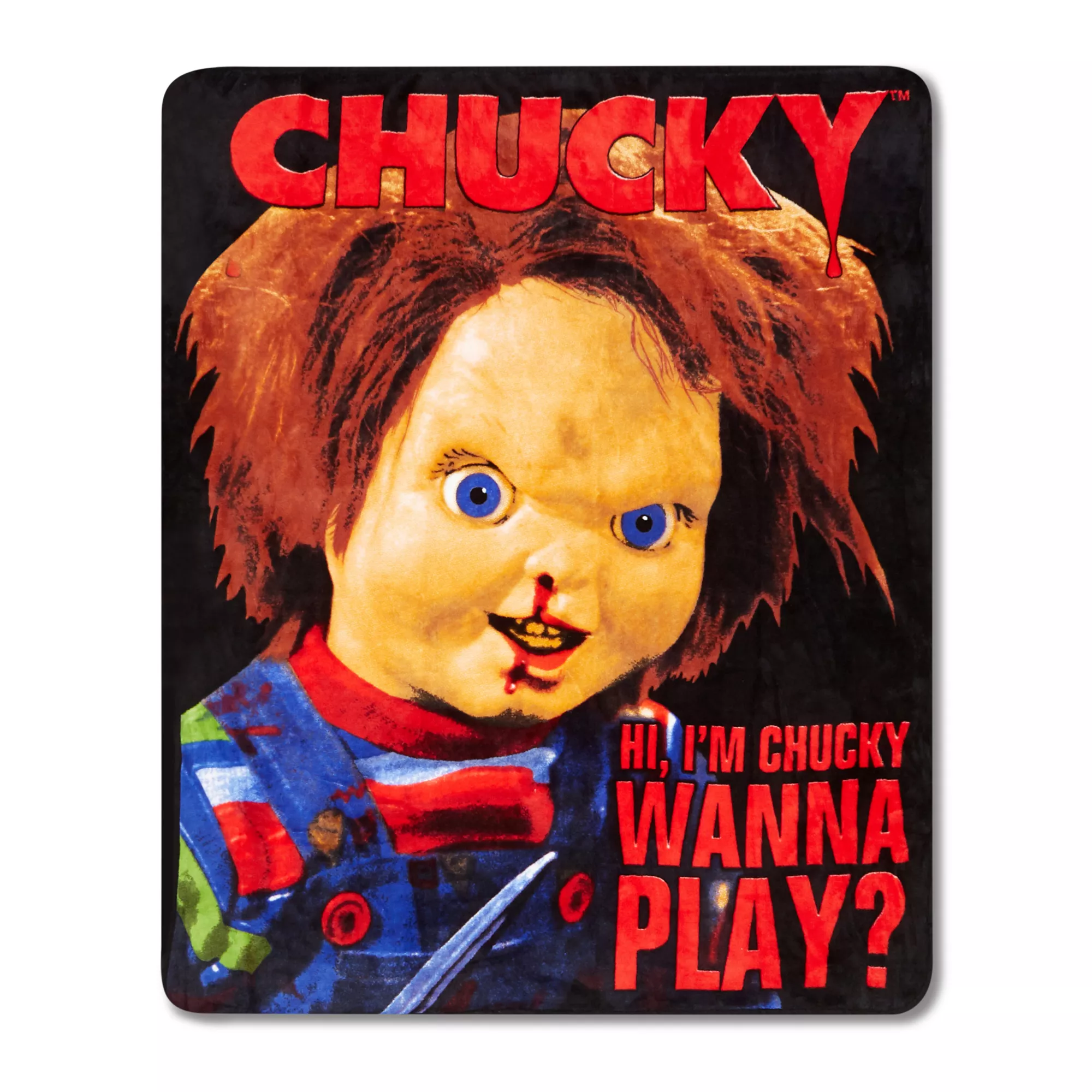 Hi, I'm Chucky Wanna Play Chucky Fleece Blanket at Spencer's