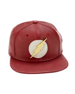 Faux Leather The Flash Snapback Hat - DC Comics - Spirithalloween.com