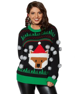 3D Pom Pom Ugly Christmas Sweater - Spirithalloween.com