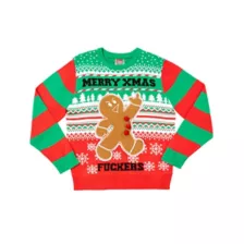 Light-Up Merry Xmas Fuckers Ugly Christmas Sweater - Spirithalloween.com