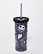Jack Skellington Skull and Heart Cup with Straw 20 oz. - The Nightmare Before Christmas
