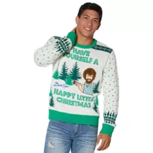 Bob ross light up christmas sweater best sale