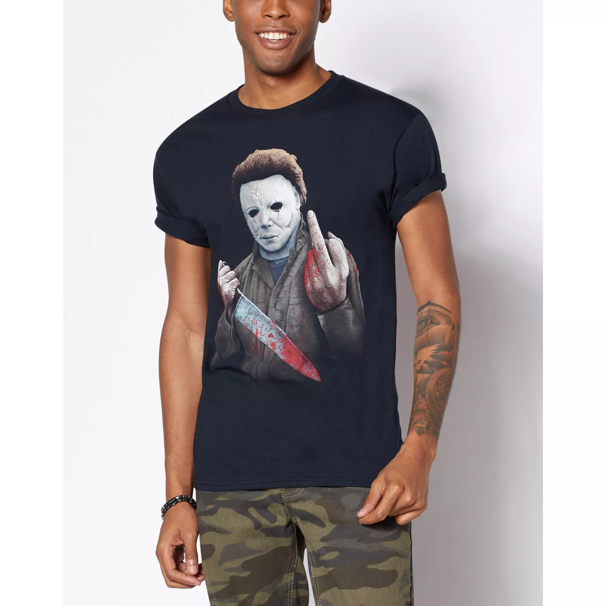Middle Finger Michael Myers T Shirt - Halloween at Spencer's