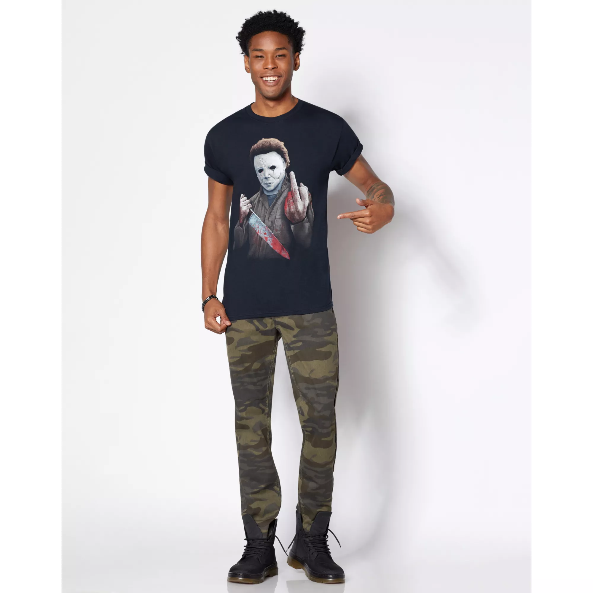 Middle Finger Michael Myers T Shirt - Halloween at Spencer's