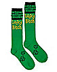 Lucky Bitch Shamrock St. Patrick's Day Knee High Socks
