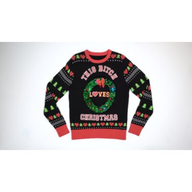 Light Up This Bitch Loves Christmas Ugly Christmas Sweater Spirithalloween