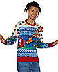 Light-Up 3D Santa Sleigh Ugly Christmas Sweater