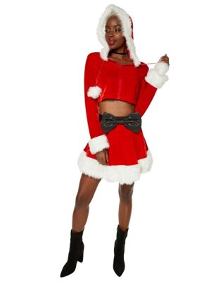Sexy Santa Skirt with Faux Fur Trim