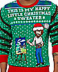 Light-Up Bob Ross Happy Little Christmas Ugly Christmas Sweater