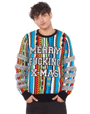 Download Light-Up Merry Fucking Xmas Ugly Christmas Sweater - Spirithalloween.com