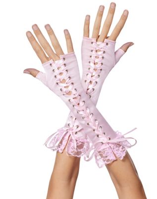 Pink lace deals fingerless gloves