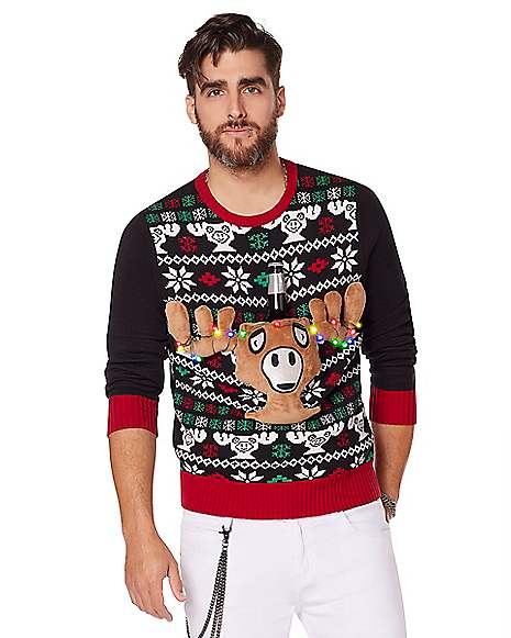 Light-Up Moose Ugly Christmas Sweater - National Lampoon's Christmas ...