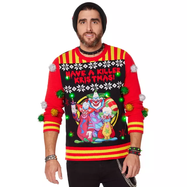 Light Up Killer Kristmas Ugly Christmas Sweater Killer Klowns from Outer Space Spirithalloween