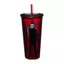 Michael Myers Stalker Cup with Straw 20 oz. - Halloween at Spencer's