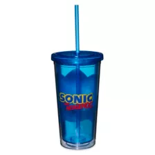 Winking Sonic Cup with Straw 20 oz. - Sonic the Hedgehog at Spencer's