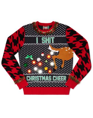 Light-Up I Shit Christmas Cheer Ugly Christmas Sweater