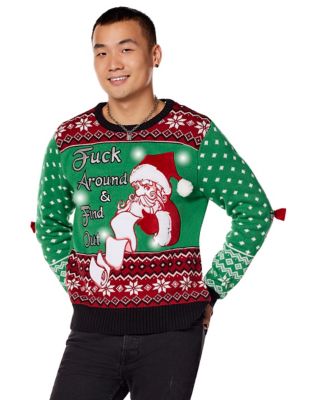 Light-Up Fuck Around and Find Out Ugly Christmas Sweater ...