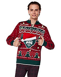 Bob Ross Santa Hat Ugly Christmas Sweater