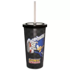 Checkered Flag Sonic the Hedgehog Cup with Straw - 20 oz. at Spencer's