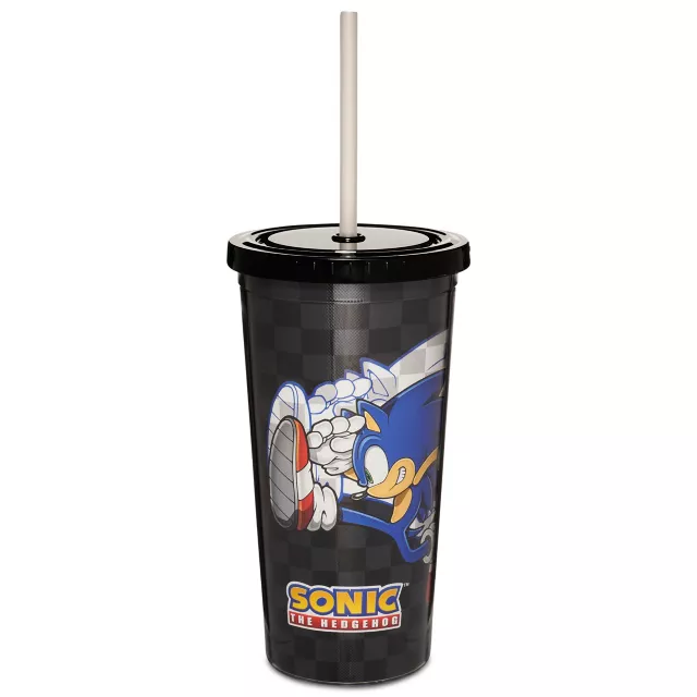 Checkered Flag Sonic the Hedgehog Cup with Straw - 20 oz. at Spencer's