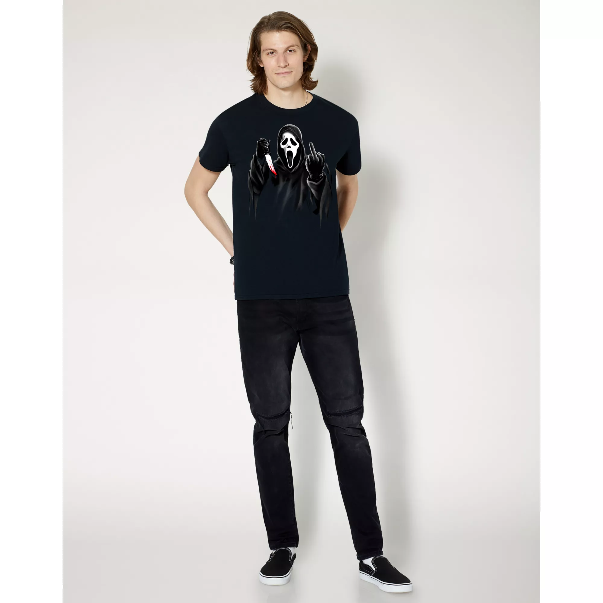 Ghost Face Middle Finger T Shirt at Spencer's