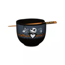 Jack Skellington Pumpkin Bowl with Chopsticks - The Nightmare Before Christmas at Spencer's