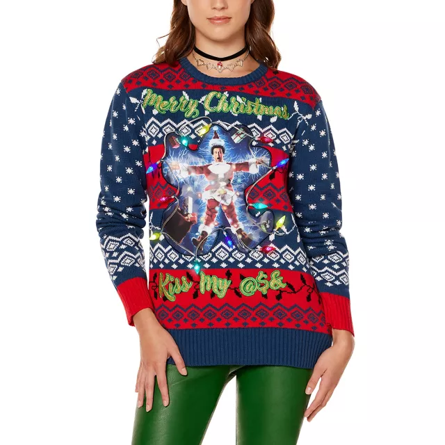 Light-Up Clark Kiss My Ass Christmas Sweater - National Lampoon's ...