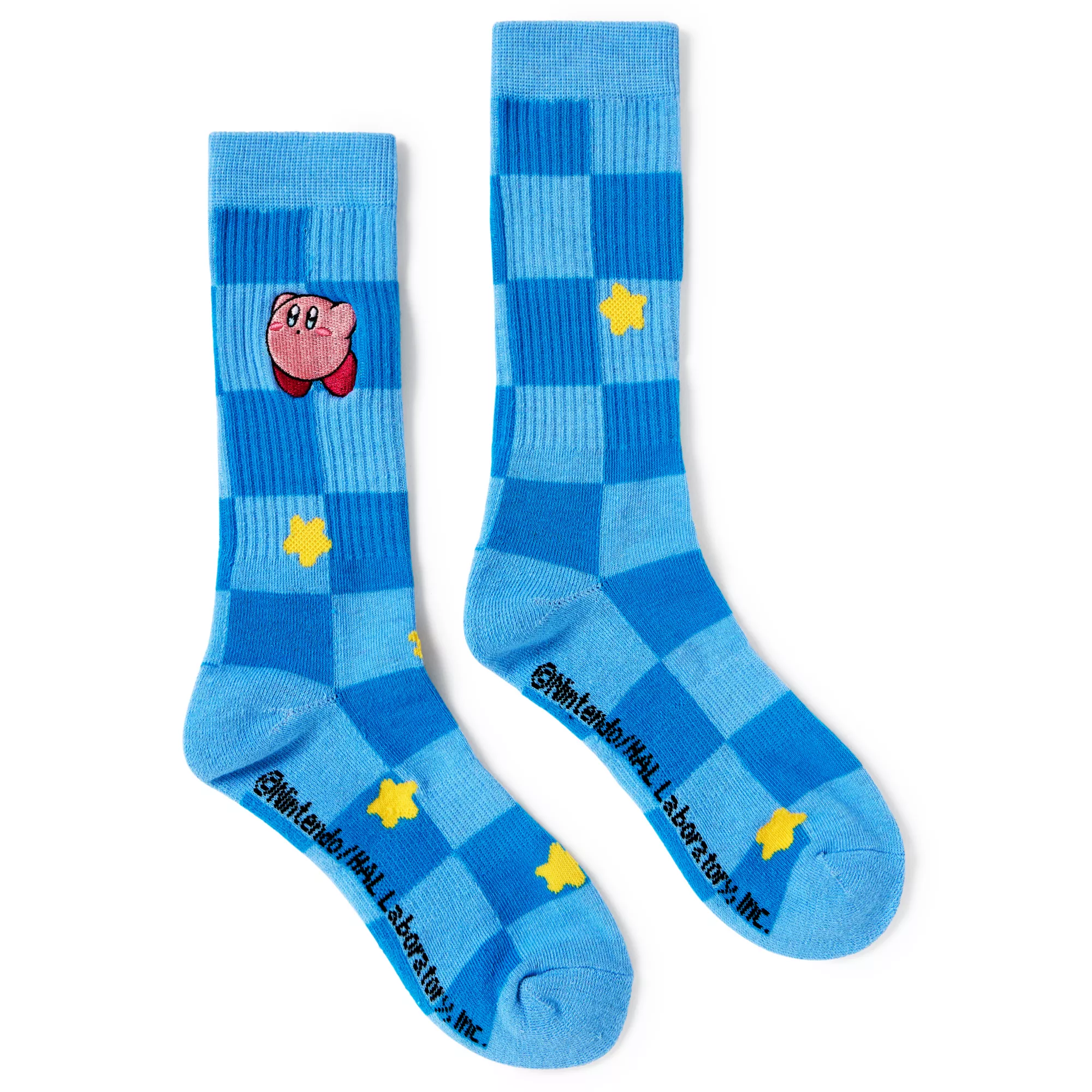 Blue Checkered Kirby Star Crew Socks at Spencer's