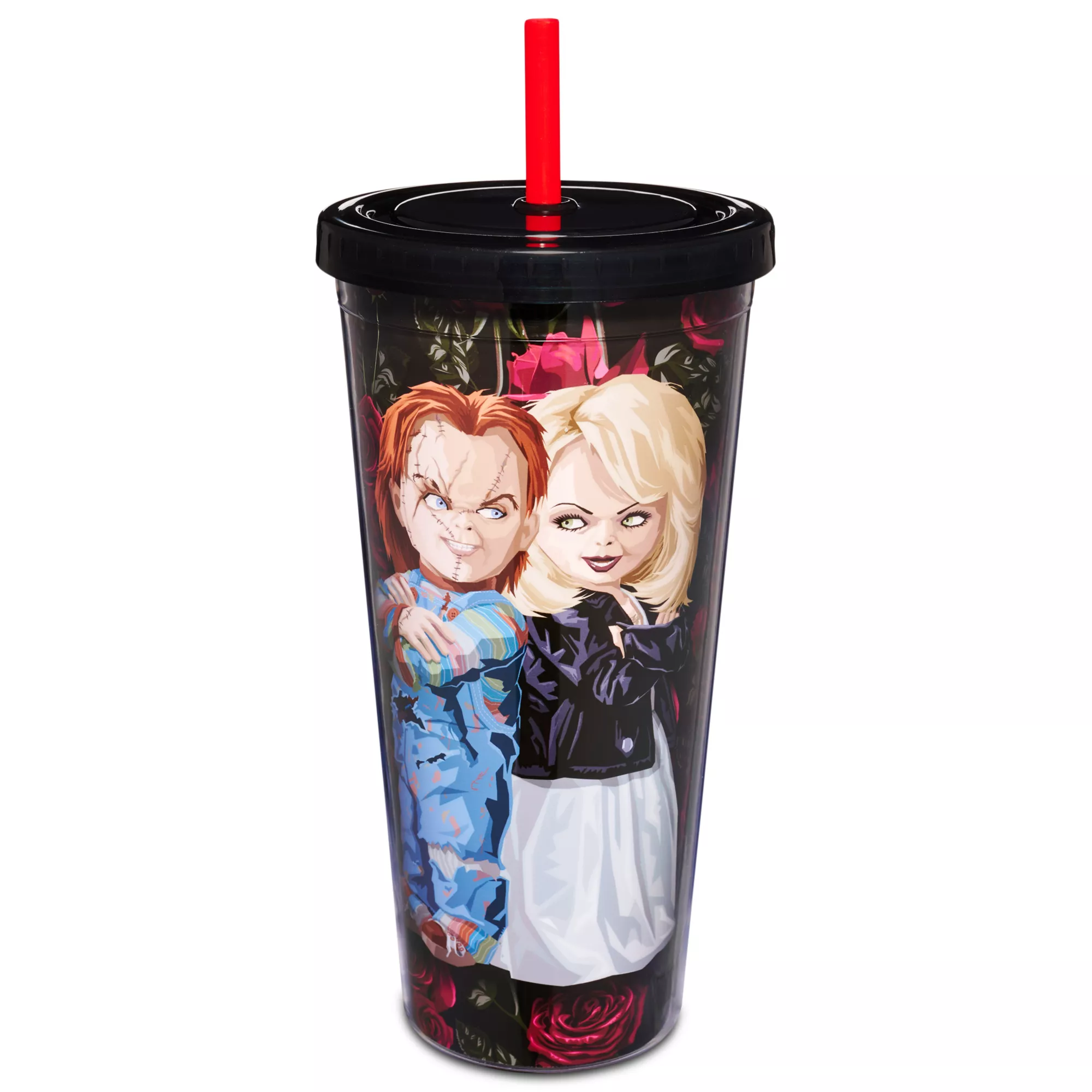 Crazy In Love Chucky and Tiffany Cup with Straw - 20 oz. at Spencer's
