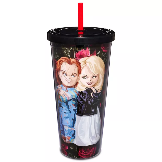 Crazy In Love Chucky and Tiffany Cup with Straw - 20 oz. at Spencer's