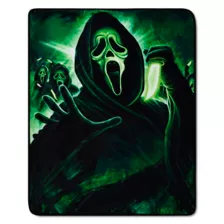 Green Ghost Face Fleece Blanket at Spencer's