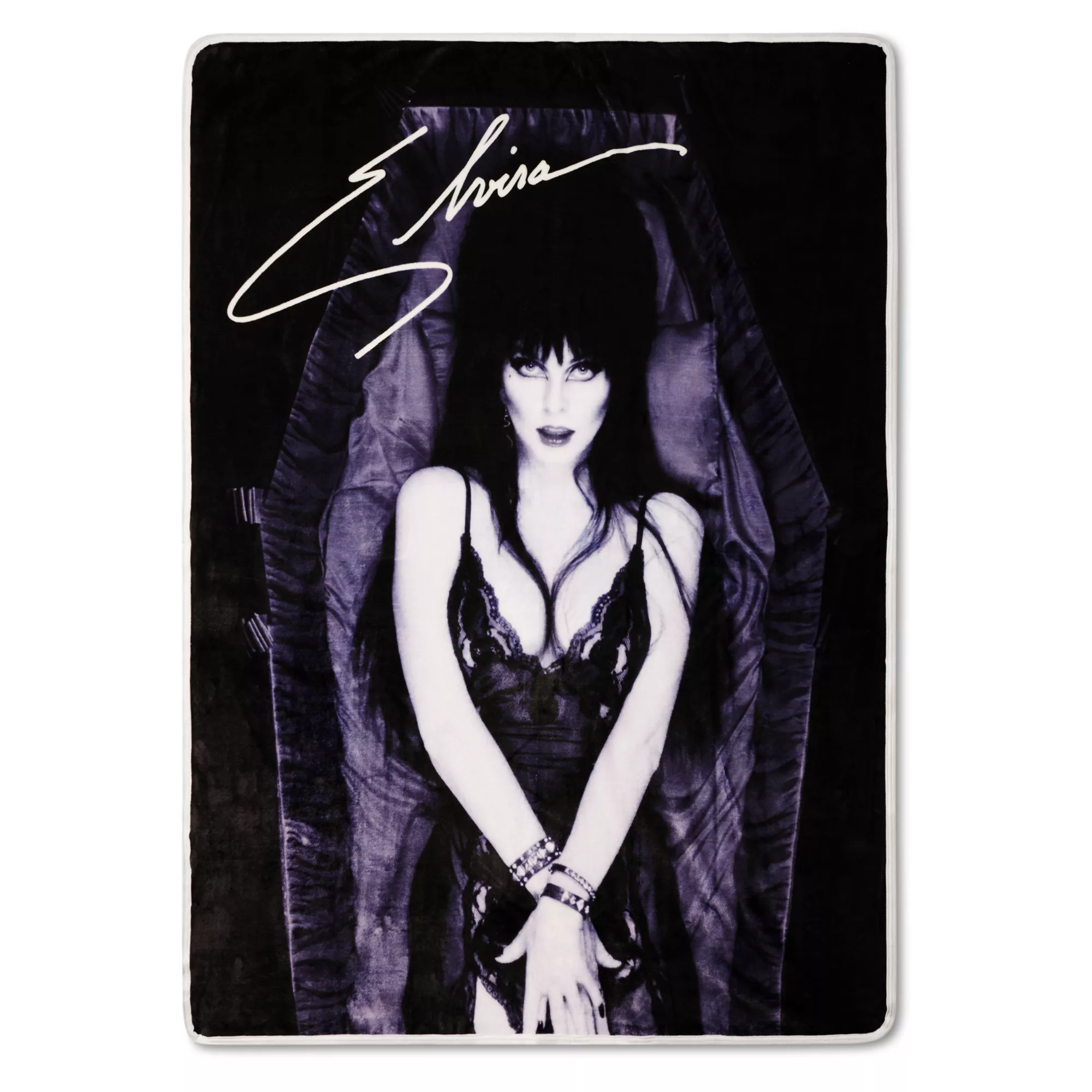 Elvira Purple Coffin Fleece Blanket at Spencer's