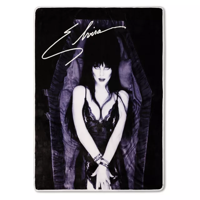 Elvira Purple Coffin Fleece Blanket at Spencer's