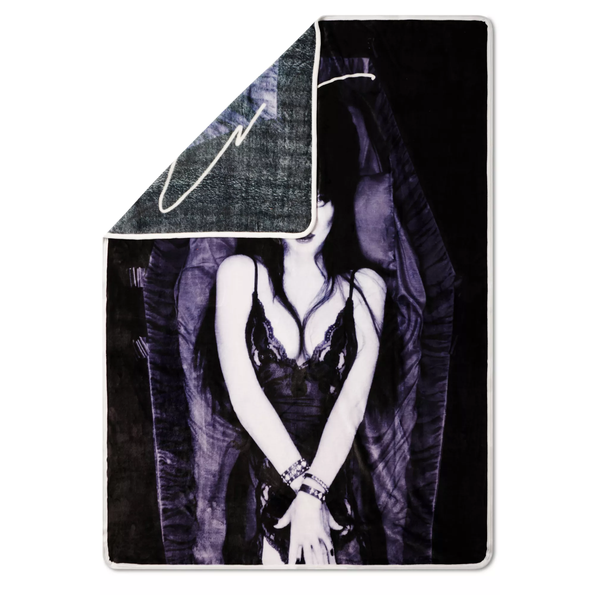 Elvira Purple Coffin Fleece Blanket at Spencer's