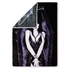 Elvira Purple Coffin Fleece Blanket at Spencer's